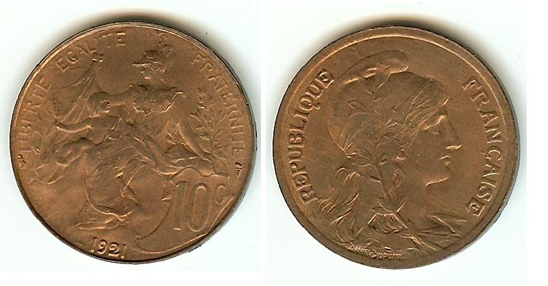 10 Centimes Dupuis 1921 BU